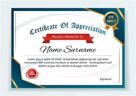 Certificate Of Merit Template