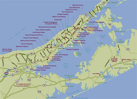 Wineries North Fork Long Island Map - Cities And Towns Map