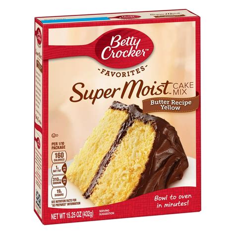 (2 pack) Betty Crocker Super Moist Butter Recipe Yellow Cake Mix, 15.25 ...