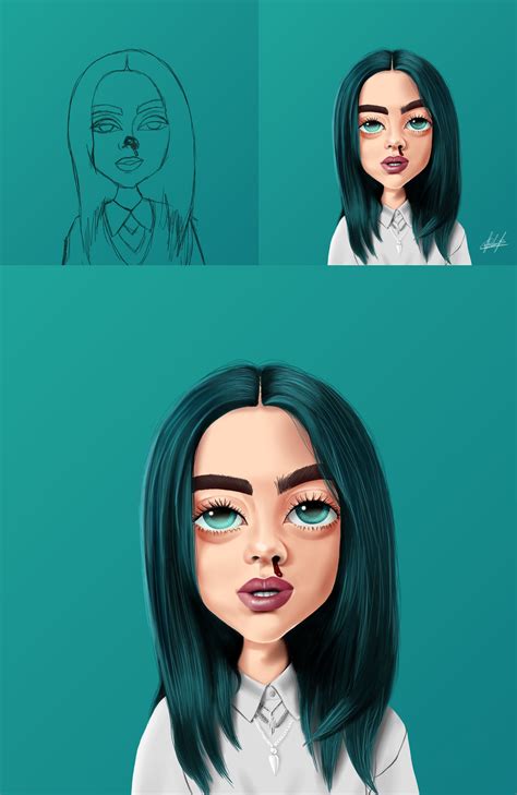 ArtStation - Billie Eilish Cartoon