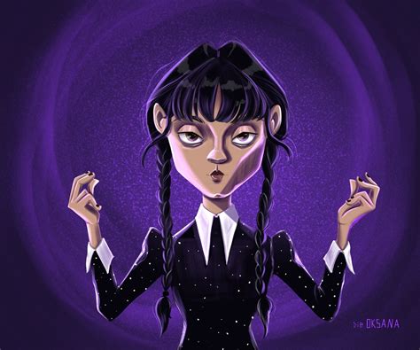 Wednesday Addams Cartoon Art 2023 Wallpaper, HD Artist 4K Wallpapers ...