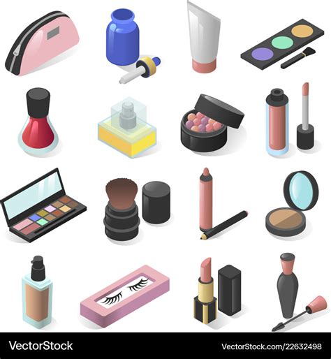 Cosmetics collection female beauty products Vector Image