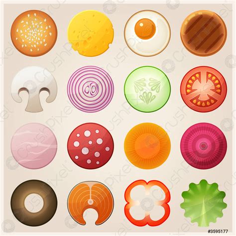 Set of food Vector icons - stock vector 3595177 | Crushpixel