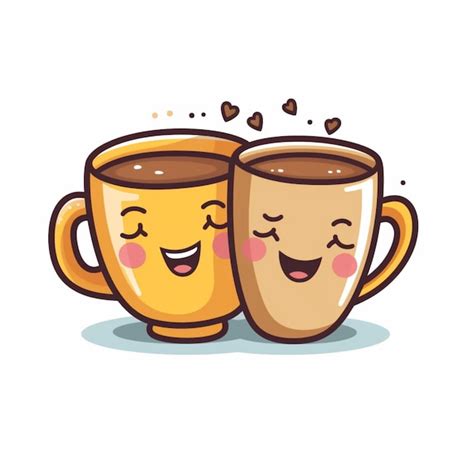 Premium Photo | A cartoon of two mugs with the words coffee and tea on ...