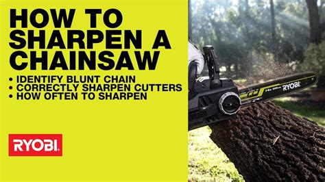 RYOBI Chainsaws: How to Sharpen a Chain - YouTube