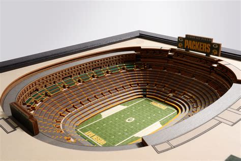 Green Bay Packers Lambeau Field 3D Wood Stadium Replica — 3D WOOD MAPS ...