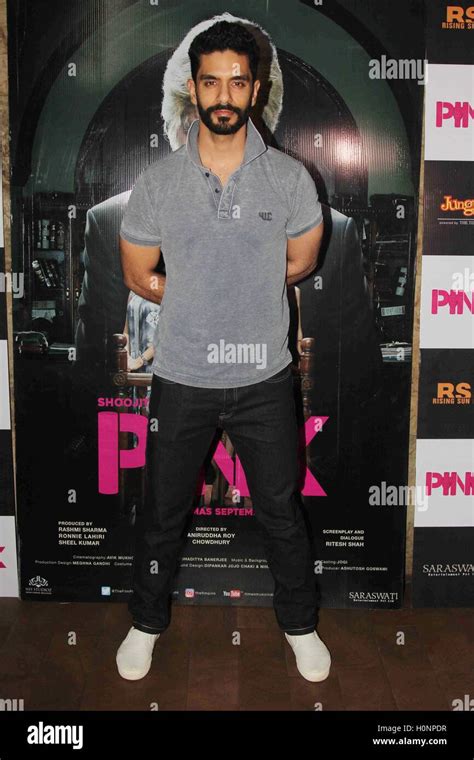 Bollywood actor Angad Bedi during the screening of film Pink in Mumbai ...