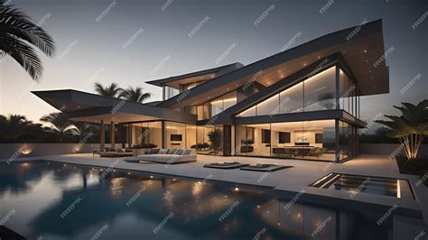 Premium AI Image | AI generated elegant modern house exterior design