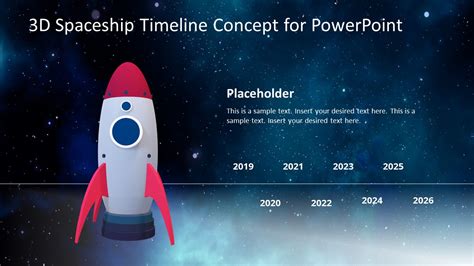 Animated 3D Spaceship Timeline Concept for PowerPoint - SlideModel