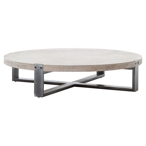 Frantz Loft Modern Grey Concrete Low Round Coffee Table - 55D $1800 | Low coffee table, Round ...