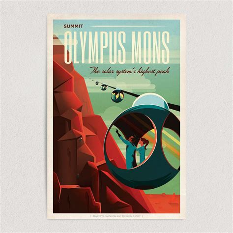 Explore Mars Olympus Mons Art Print Poster 12" x 18" Wall Art | Buy Now