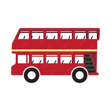 Premium Vector | Red london double decker bus, side view, flat design.