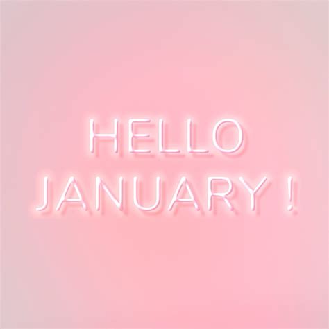 Hello January! pink neon text | free image by rawpixel.com / Hein | Hello january, January ...