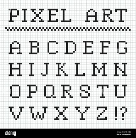 Pixel font. Vector set of pixel letters Stock Vector Image & Art - Alamy