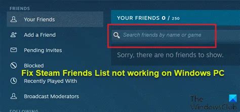 Fix Steam Friends List not working on Windows PC