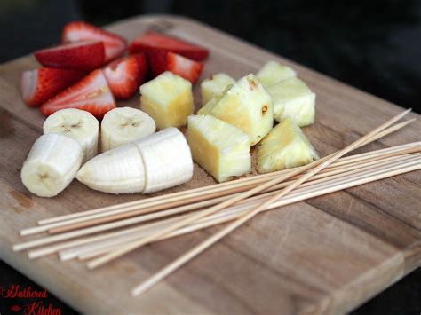 Chocolate Drizzled Fruit Kabobs - Gathered In The Kitchen