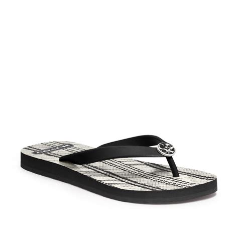 COACH Alessa Flip Flop in Black | Lyst