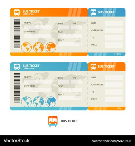 Bus ticket Royalty Free Vector Image - VectorStock