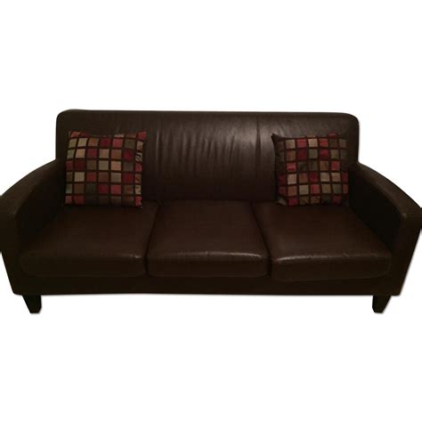 Ikea Jappling Brown Leather Sofa - AptDeco