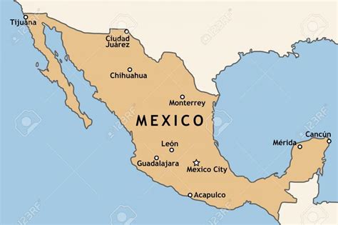 Map of Mexico cities: major cities and capital of Mexico