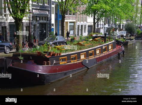 Houseboat in Amsterdam Stock Photo - Alamy