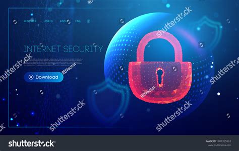 Cyber Security Red Lock Sphere Shield Stock Vector (Royalty Free ...