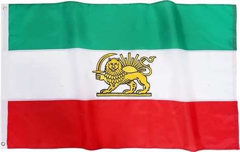 Amazon.com : Homissor Old Iran Flag Historic Persian Flags 4x6 Embroidered Iranian Lion Sun Flag ...