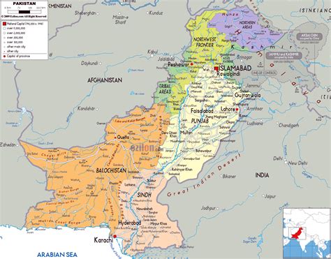 Large detailed road and administrative map of Pakistan. Pakistan large ...