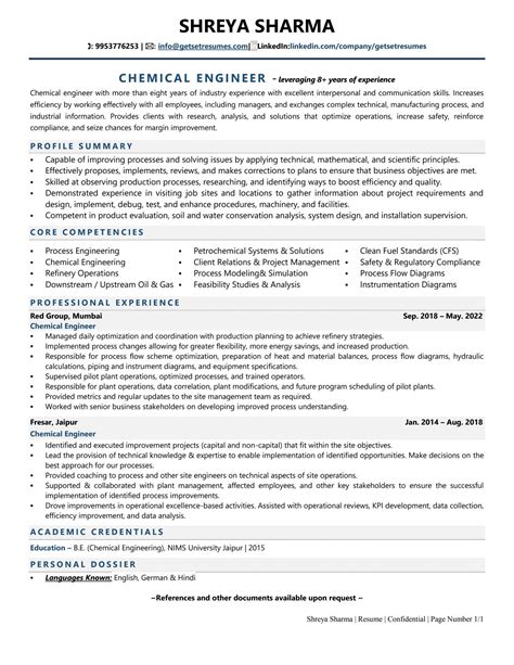 Chemical Engineer Resume Examples & Template (with job winning tips)