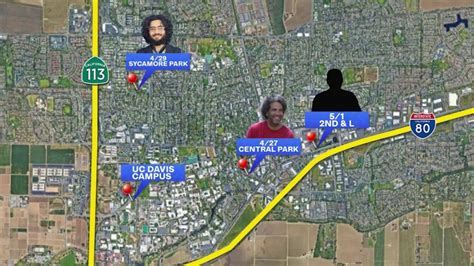 A map and timeline of the Davis stabbings