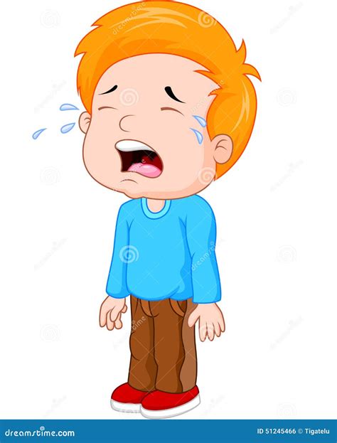 Cartoon A Young Boy Crying Stock Vector - Image: 51245466