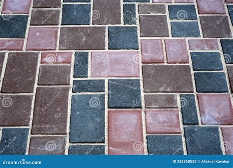 Paving Slabs of Different Colors and Shapes.Texture of Different Colored Patterned Paving Slabs ...