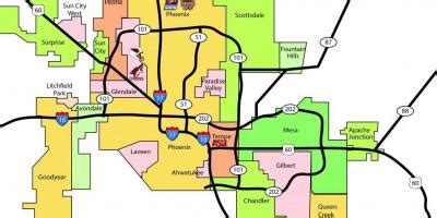 Map of Phoenix metro area - Phoenix metro area map (Arizona - USA)