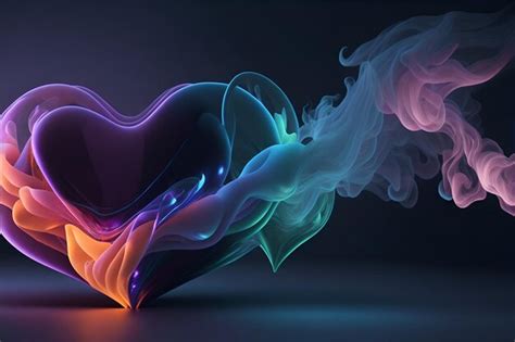 Premium AI Image | A heart rainbow smoke