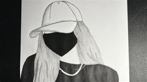 GIRL WITH A MASK, DRAWING TUTORIAL, PENCIL SKETCH