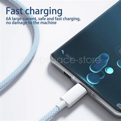 6A 66W USB-C Fast Charger Cable For Apple iPhone 15 Pro Max Type-C ...