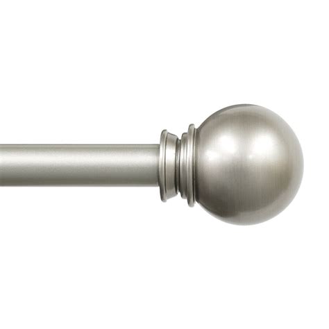 Lumino 48-in To 120-in Brushed Nickel Steel Single Curtain Rod at Lowes.com