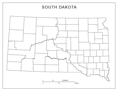 South Dakota Blank Map