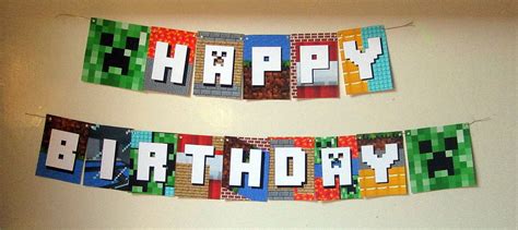 DIY Printable Minecraft Birthday Banner by DailyDigitalDesigns, $9.99 ...