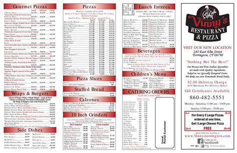 Vinny's Restaurant & Pizza - Torrington, CT - Apps, Salads, Sides