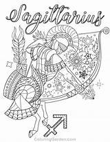 Free Printable Sagittarius Adult coloring Page Download It In PDF  sketch template