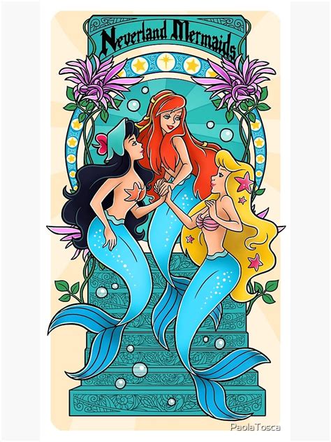 "Neverland Mermaids Art Nouveau" Poster by PaolaTosca | Redbubble