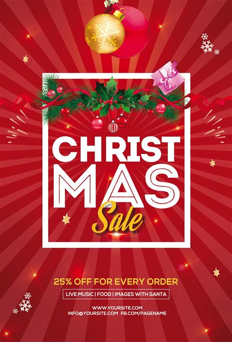 Free Christmas Sale PSD Flyer Template | Free psd flyer, Free psd flyer templates, Christmas offers