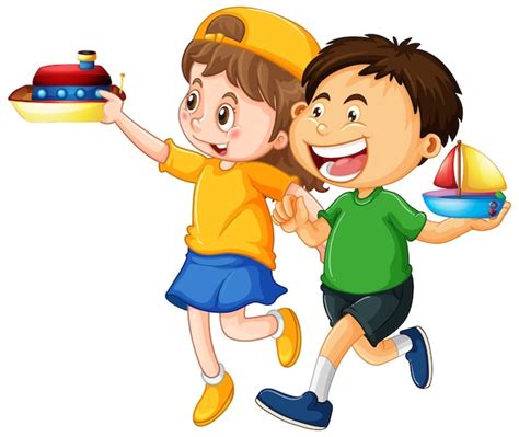 Free Vector | Happy children playing toys