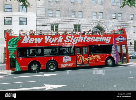 New York City Sightseeing Tour Bus Manhattan NYC USA Stock Photo - Alamy