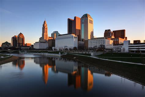 Download Reflection Ohio Skyscraper Building River City Man Made Columbus HD Wallpaper