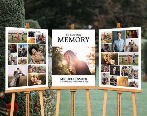 Editable Funeral Poster Picture Display Collage Memorial - Etsy Canada