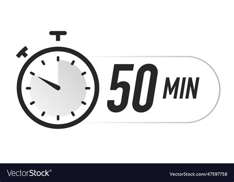 Timer icons 50 minutes black color Royalty Free Vector Image