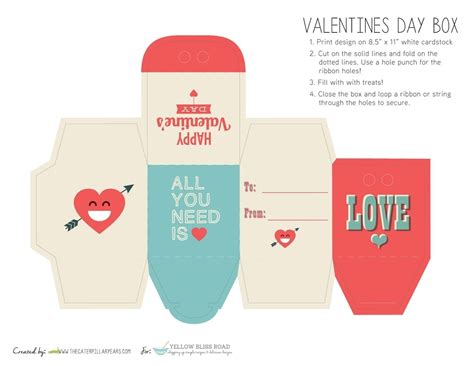 Printable Valentine's Day Treat Boxes - The Caterpillar Years