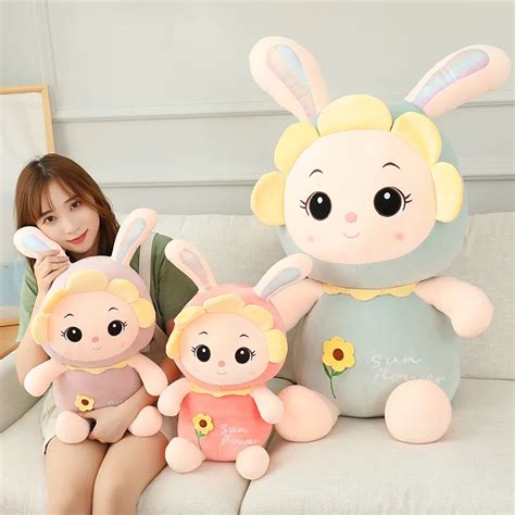 Sunflower Bunny Unicorn Stuffed Toy Cotton Rabbit Sleep Throw Pillow ...